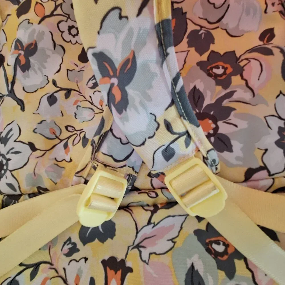 Vera Bradley Sunny Garden ReActive Backpack Sport Bag Yellow Floral Huge NWOT